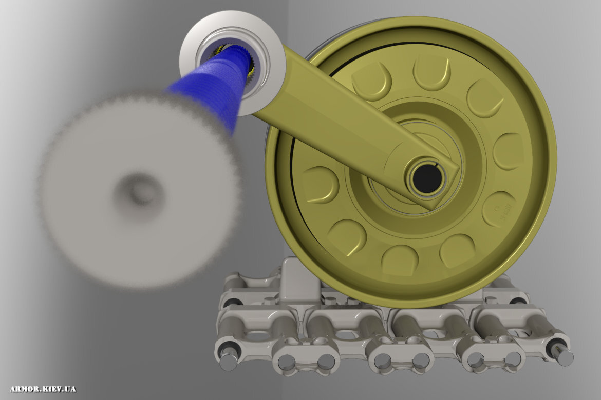 Узел подвески 3–5 катков танка Т-64А, выполнил В. Чобиток