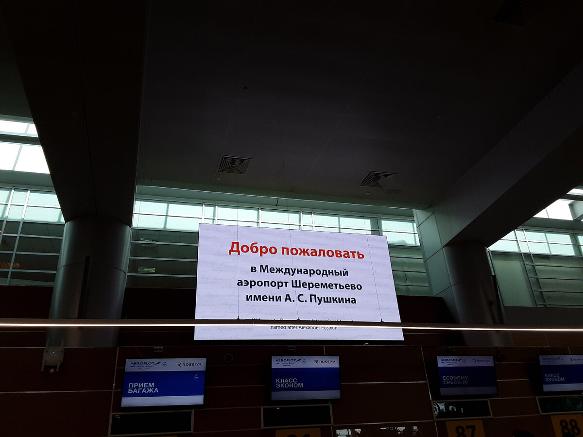 Экран в московском международном аэропорту Шереметьево имени А.С. Пушкина. Весна 2021. Фото автора статьи The ЖурнальчиК 