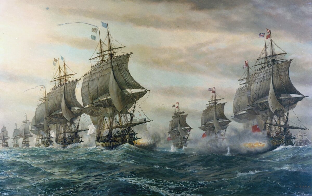 Сражения линейных кораблей. Чесапикское сражение 1781. Ричард Бриджес битва при Трафальгаре. Фрегат Беллона Морское сражение. Сражение у Куддалора.