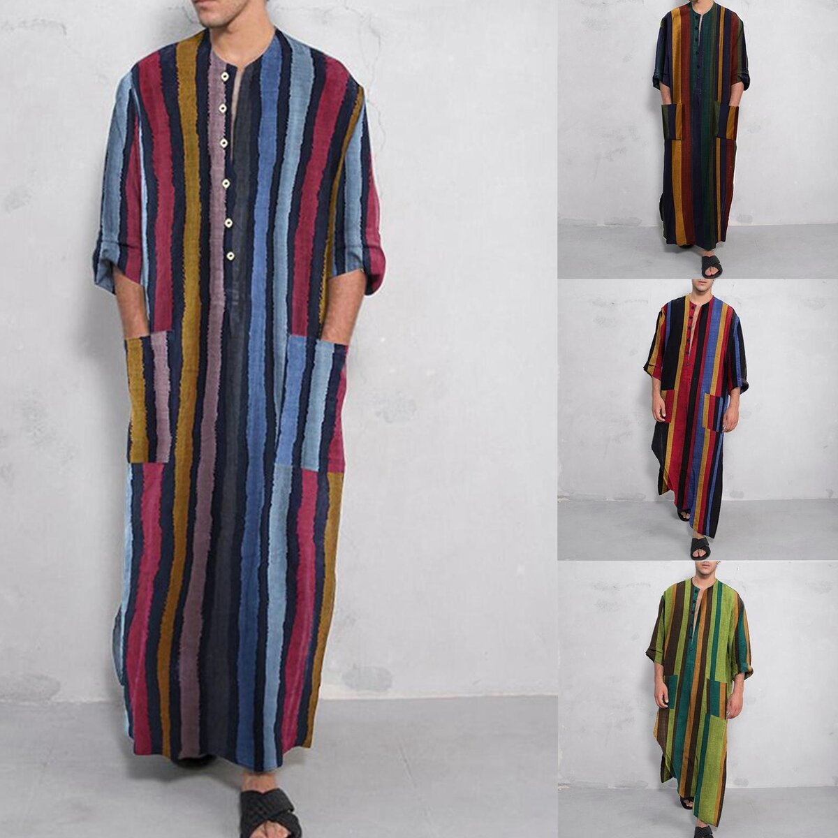 Халат кафтан в полоску