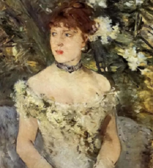 (Берта Моризо.  Девушка в бальном платье. 1879 г.)