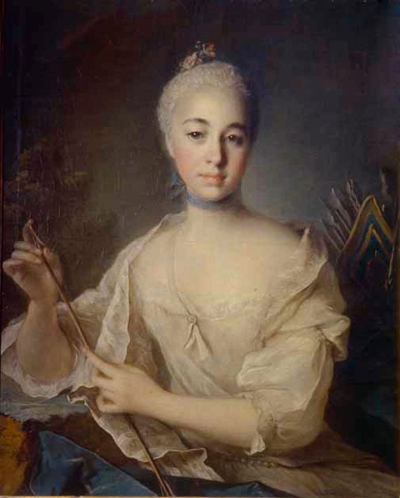 Анна Строганова в образе богини Дианы Художник Л. И. Токке, 1758 год 