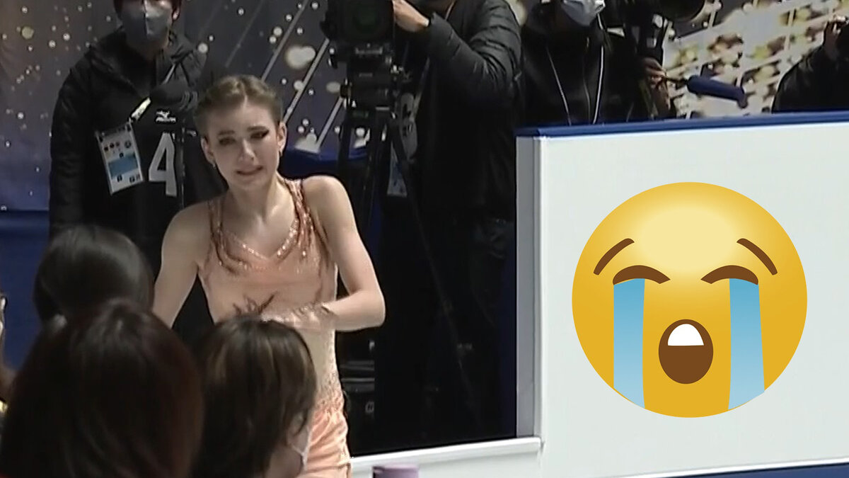 Драматический момент NHK Trophy. Коллаж автора. 