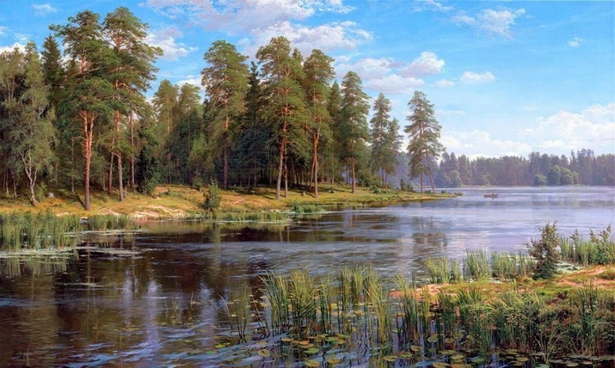 Сергей Басов озеро в лесу