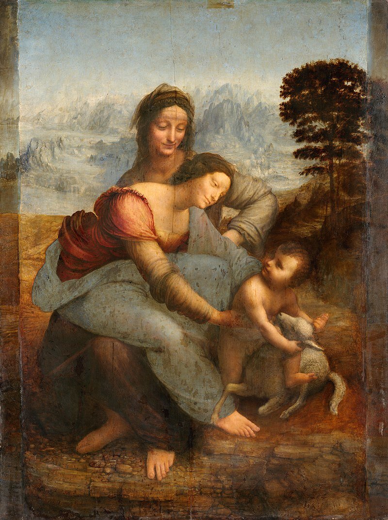 Леонардо да Винчи Святая Анна с Мадонной и младенцем Христом. 1508-1510?
Sant'Anna, la Madonna, il Bambino
Тополь, масло. 168 × 112 см
Лувр, Париж