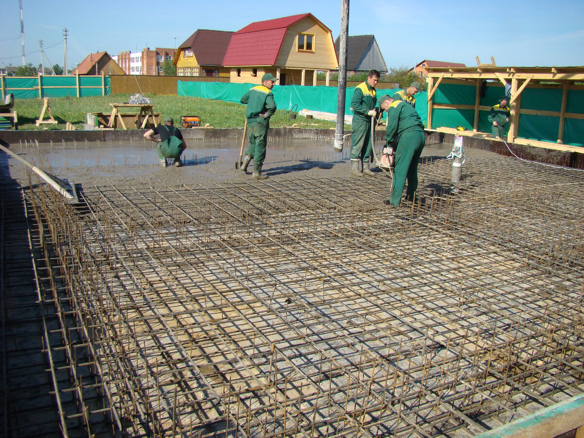 Плитный фундамент.