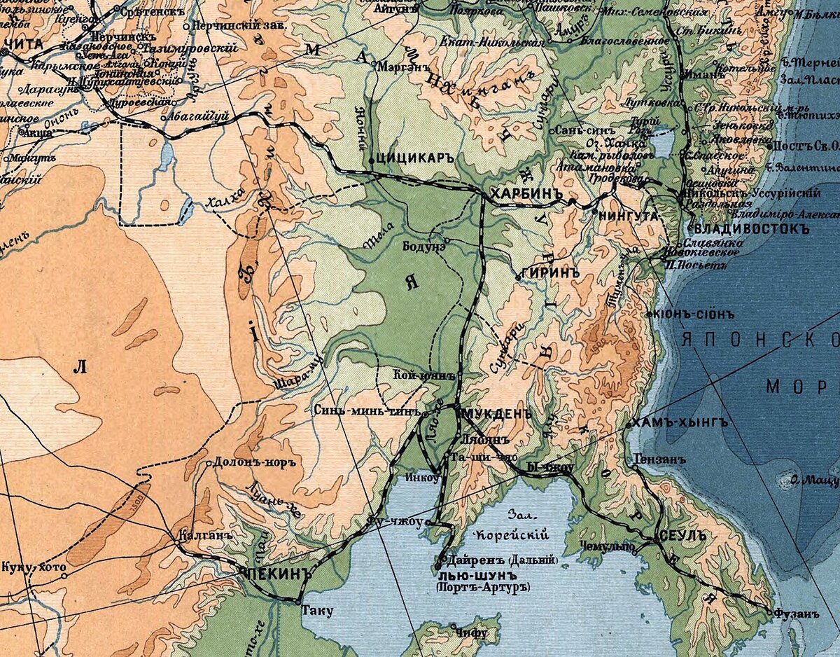 Дальний восток в начале 20 века карта