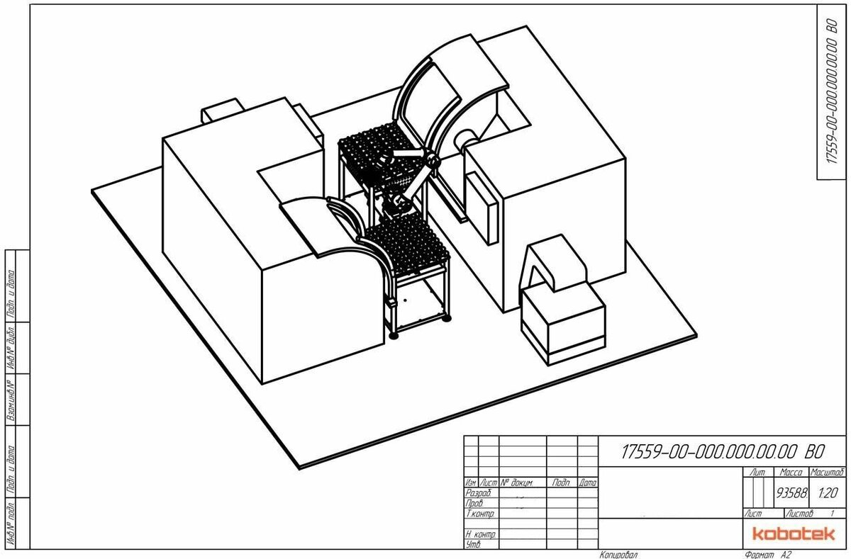 Проект роботизированной ячейки kobotek с токарными станками ЧПУ