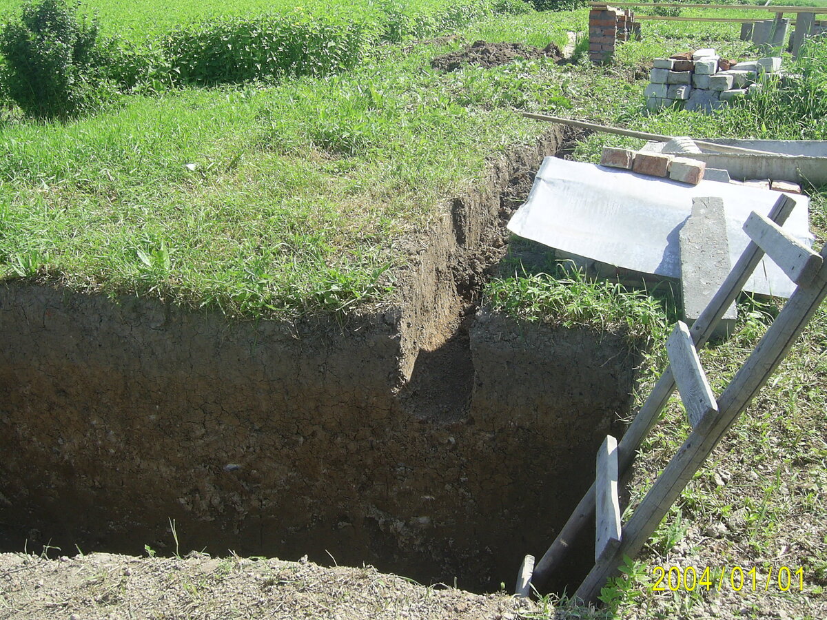яма септика с дренажной траншеей