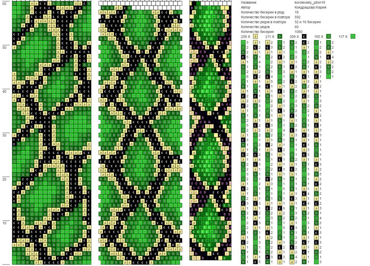 Бисероплетение схемы змея