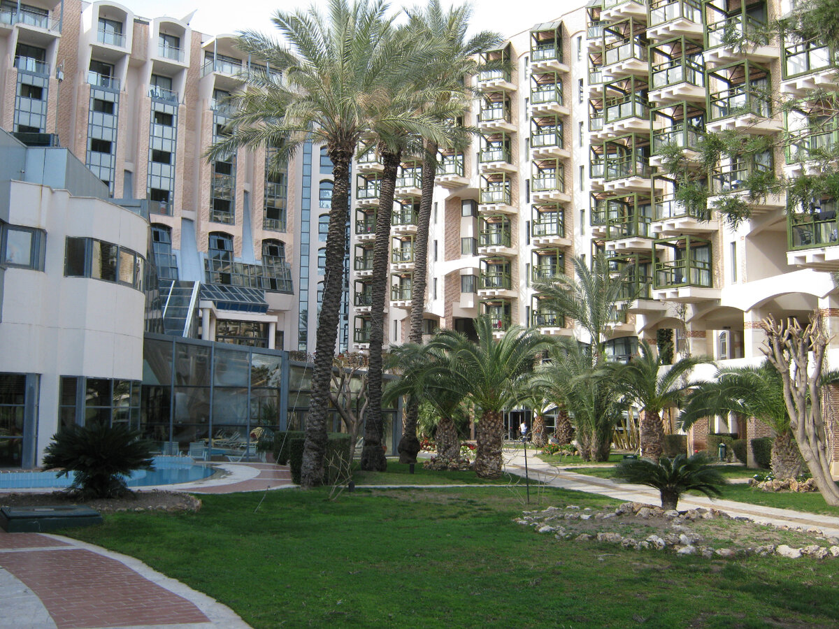 Основной корпус, ленивая речка, стена закрытого бассейна... Фото автора