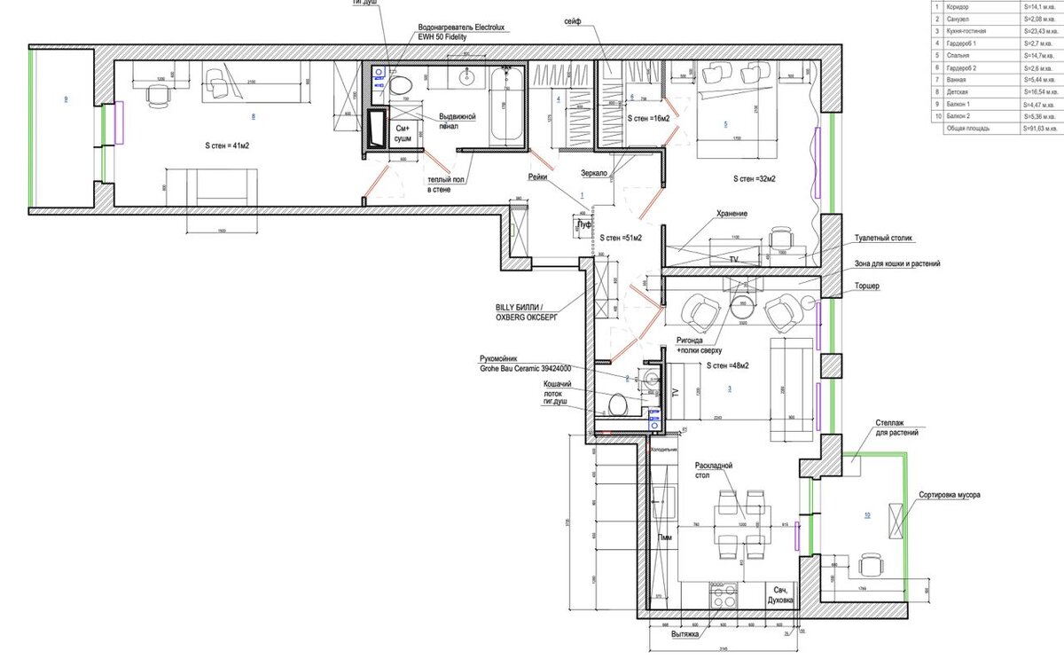 План квартиры с расстановкой мебели