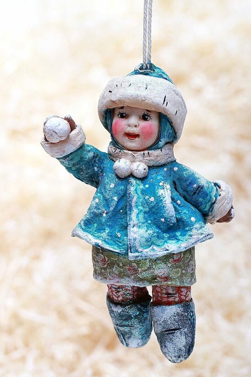 Новогодние игрушки из ваты