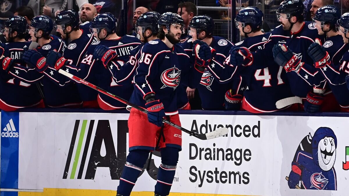    Хоккеист "Коламбус Блю Джекетс" Кирилл Марченко© Фото : twitter.com/bluejacketsnhl