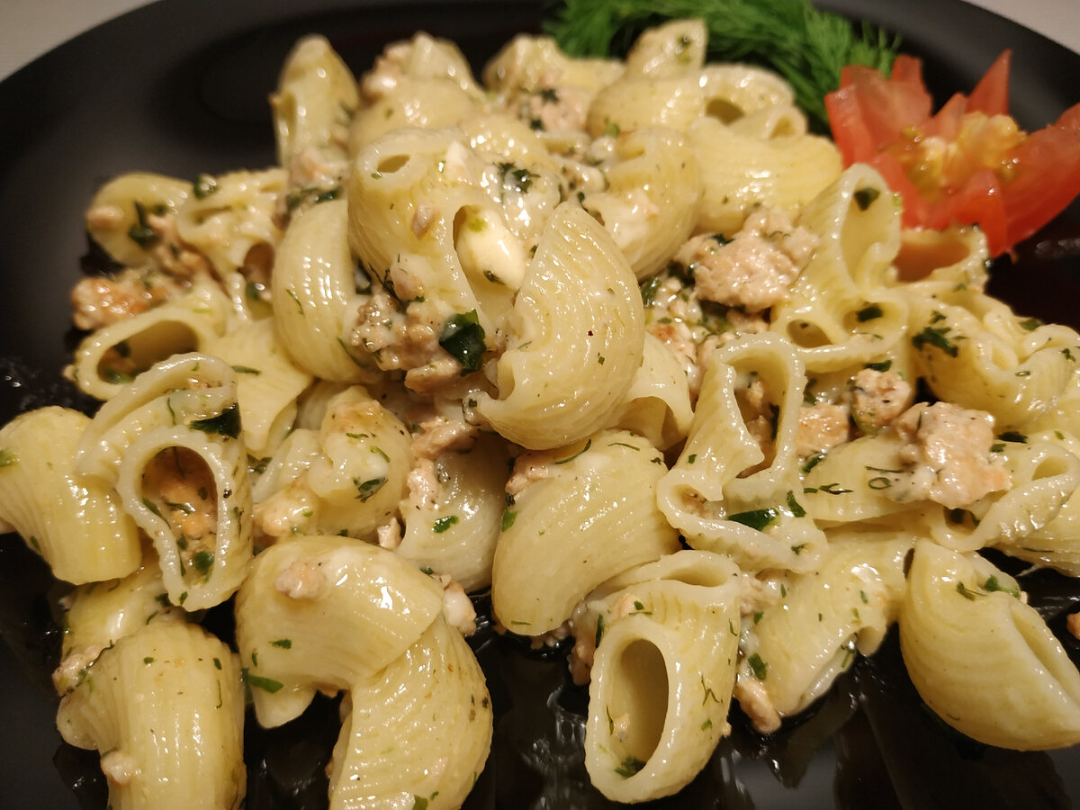 Паста с рыбным фаршем 