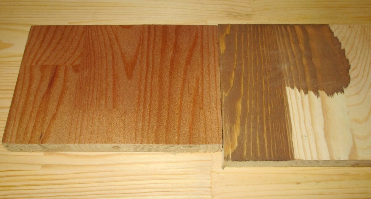 Слева позитивная окраска сосны, справа негативная. Фото автора