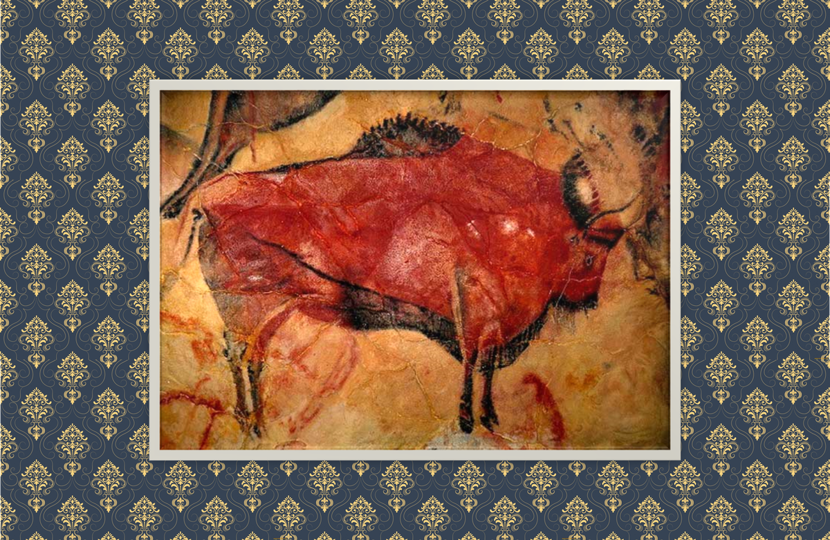 Фрагмент наскального рисунка первобытного художника