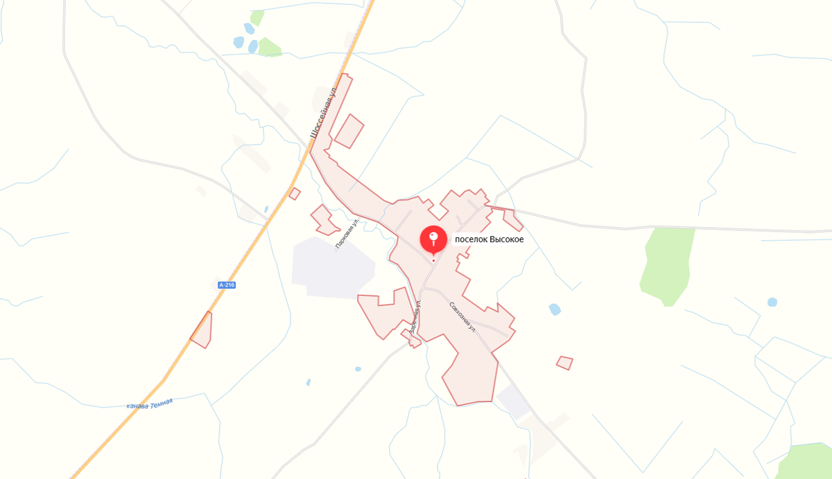 Посёлок Высокое на Яндекс.Картах.