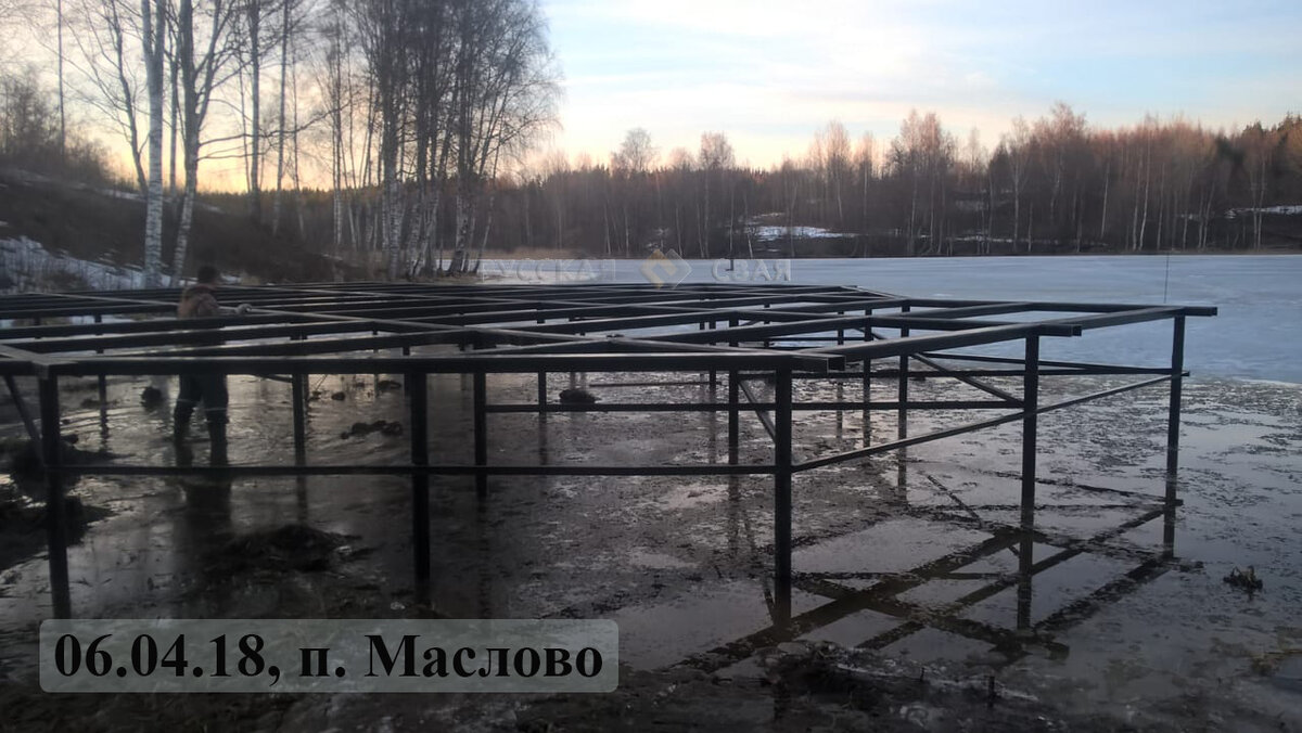 Пирс на винтовых сваях в поселке Маслово, построенный нашей компанией