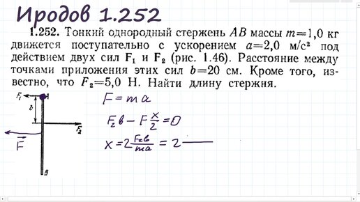 На столе перпендикулярно его краю лежит однородный стержень массой 600 г так что 2 3