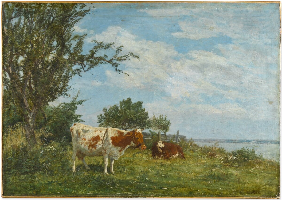 Эжен Буден. Коровы на лугу в окрестностях Онфлера. ок. 1858-1862. 