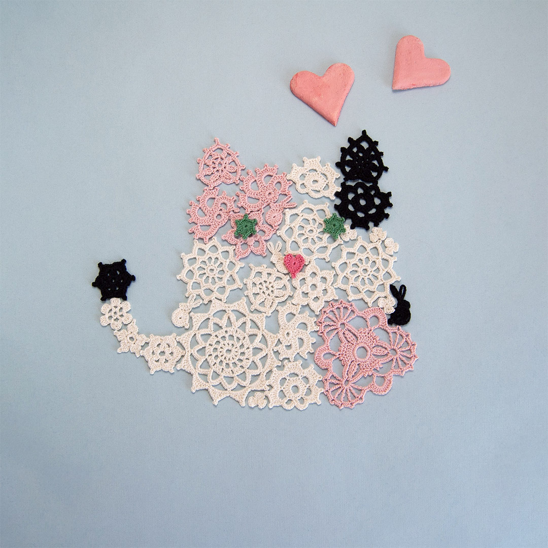 Аппликация из наборного кружева крючком "Ажурный хвостик".