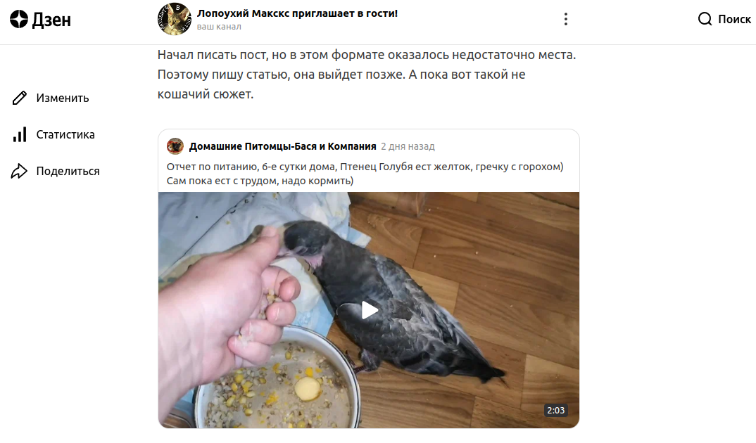 Неудачный репост. Лопоухий Макскс приглашает в гости!