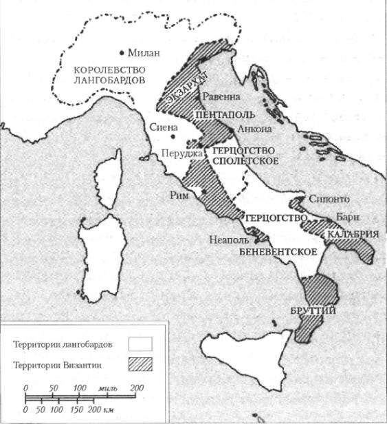 Лангобардское королевство карта