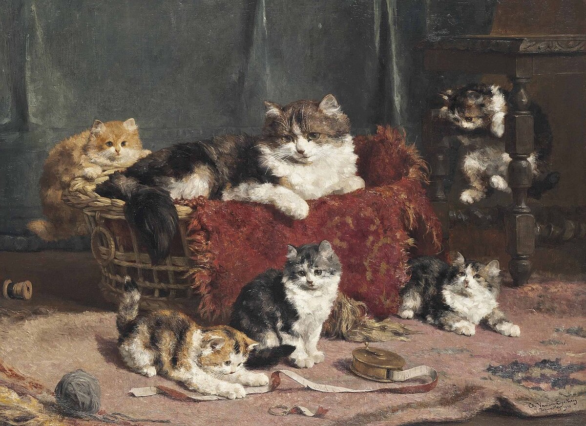 Charles van den Eycken. Playtime. 1910. Christie's