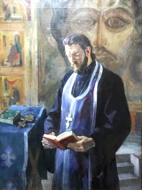 Перед исповедью. Художник Новикова Варвара. Взято с cleargallery.ru