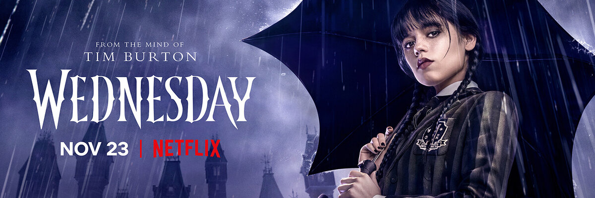 Дженна Ортега / постер к сериалу «Уэнсдэй», 2022 (Netflix)