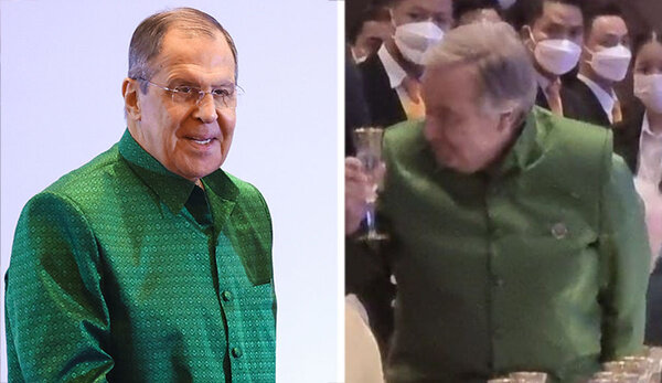 Глава МИД России Сергей Лавров и генсек ООН Антониу Гутерриш. Обложка © ТАСС / Пресс-служба МИД РФ © Facebook (запрещён на территории РФ) / Cambodianess