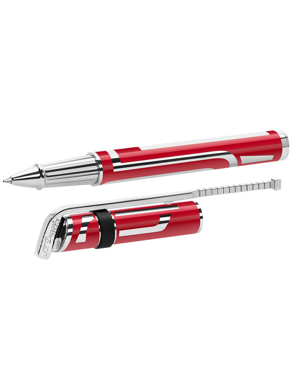 Роллер S.T. Dupont Hockey Limited Edition c отделкой палладием и красным натуральным лаком. Идет в комплекте с подставкой из каучука в виде шайбы