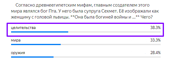 Статистика ответов.