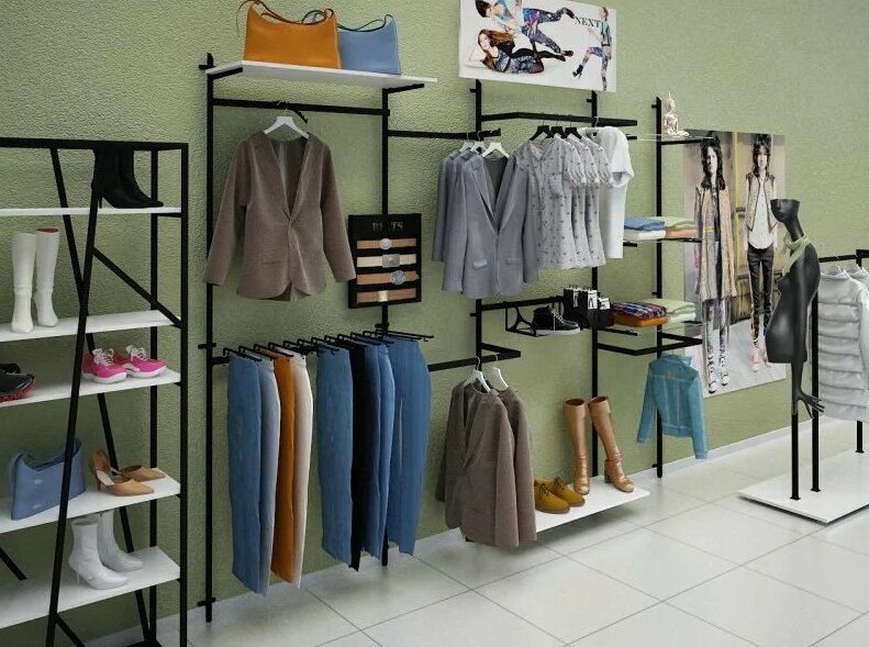 Купить торговое оборудование и мебель для магазина одежды и обуви в Москве | Проект ТО