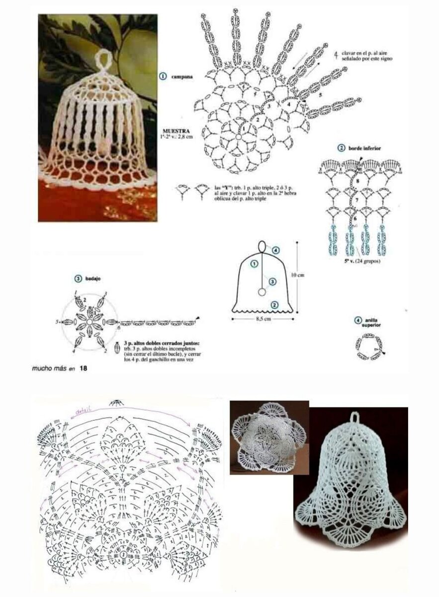 Колокольчики крючком со схемами простые и красивые. Колокольчики крючком.