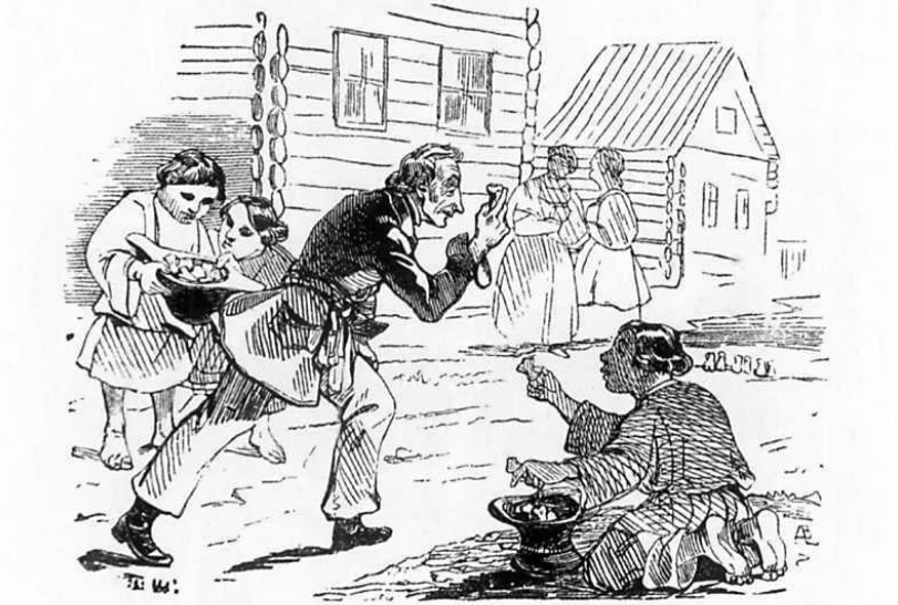Суворов играет в бабки с крестьянскими детьми. Рис. Тараса Шевченко