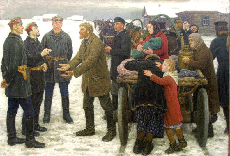 Никитин видел как страдает русский народ в СССР, как рушатся идеалы коммунизма (картина Глазунова)