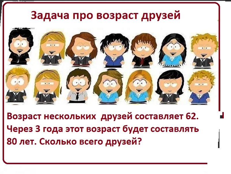 задача про возраст друзей