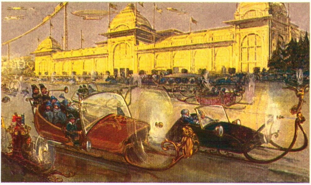 "Петербургское шоссе" открытка фабрики Эйнем 1914 года.
