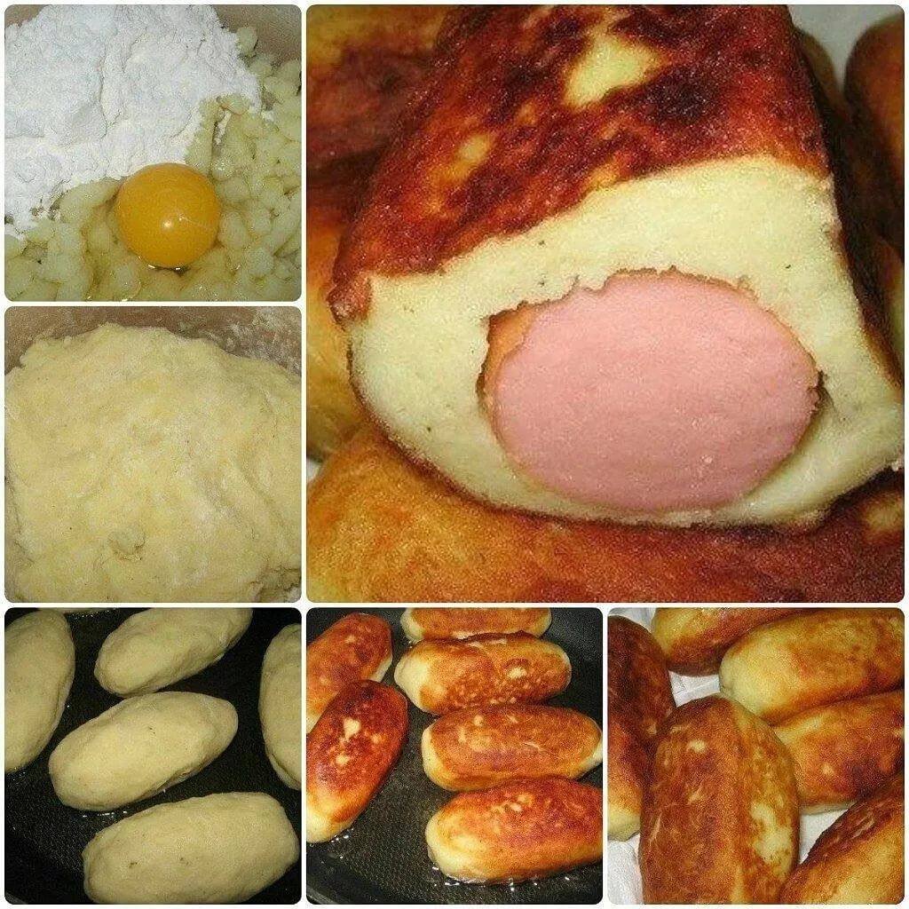 Картофельные пирожки с сосиской