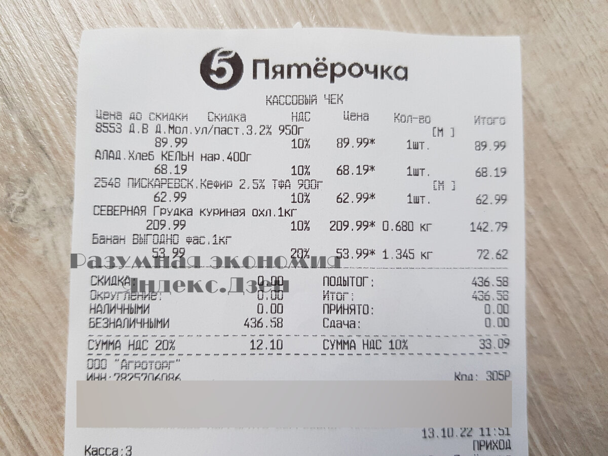 400 рублей на продукты в Пятёрочке без скидок
