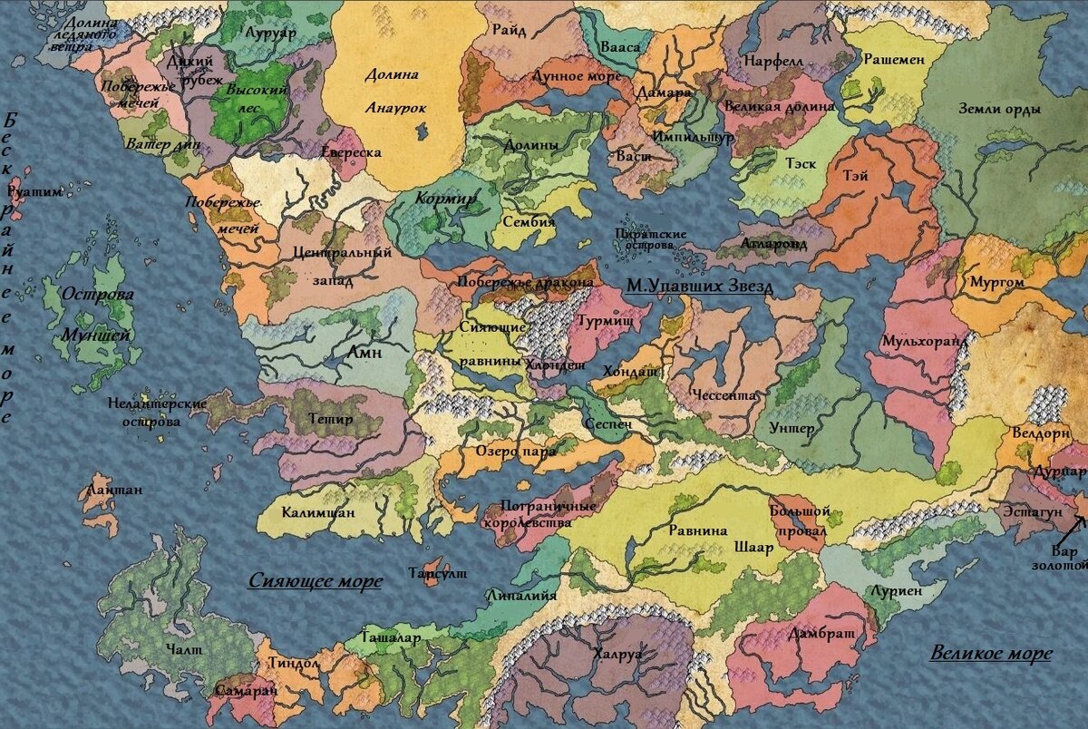 Политическая карта Фаэруна - изображение из открытых источников