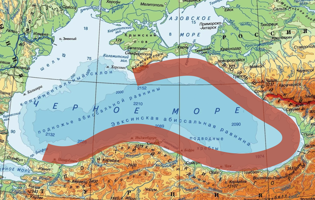 Красная полоса – сейсмоопасные зоны Черного моря