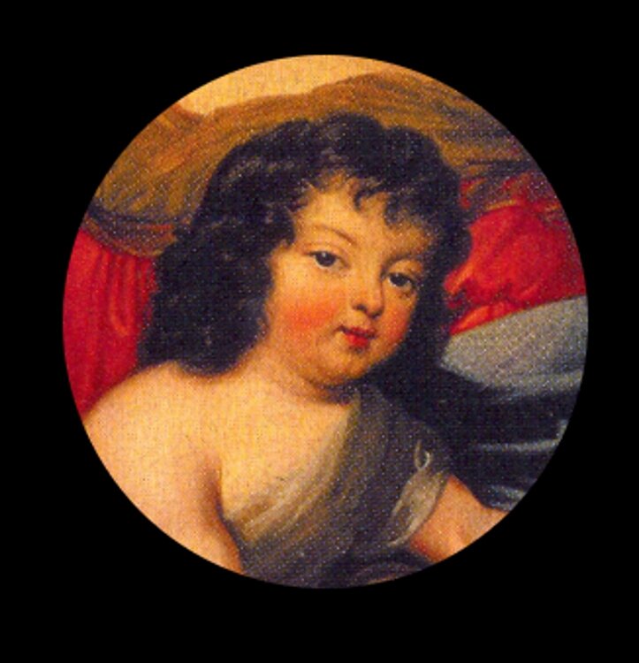 Этот чудесный пухлый малыш - Луи-Сезар де Бурбон. Сын Людовика и мадам Монтеспан. К сожалению, прожил мало. Всего лишь 10 лет. 