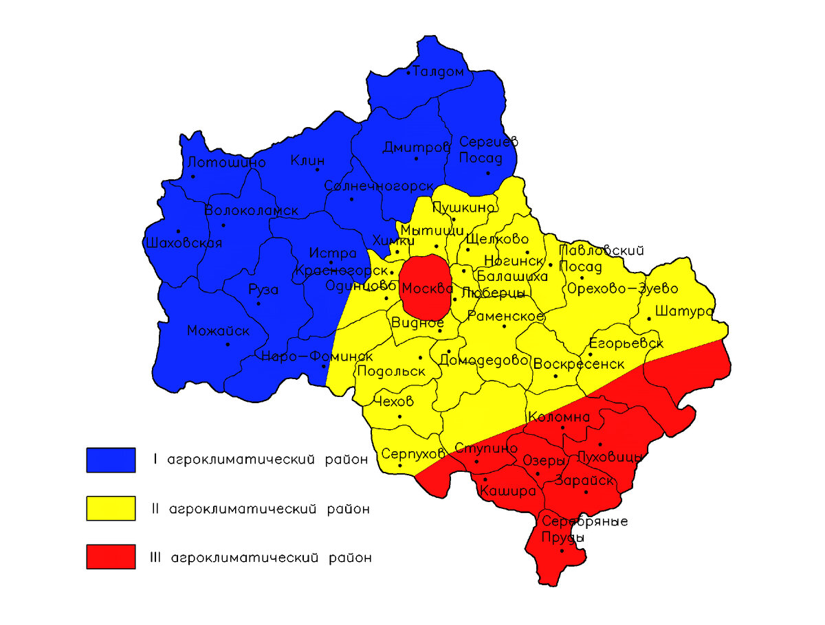 Агроклиматическая карта Московской области