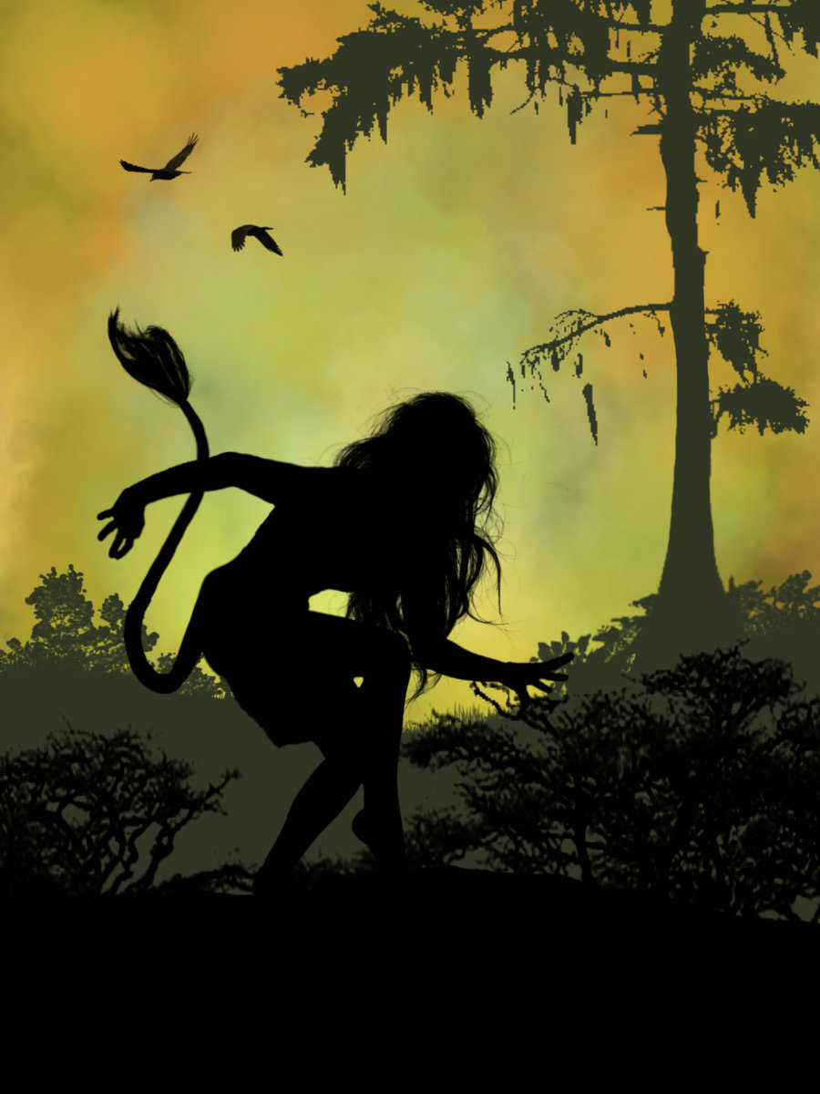 Существо с коровьим хвостом, но не корова.