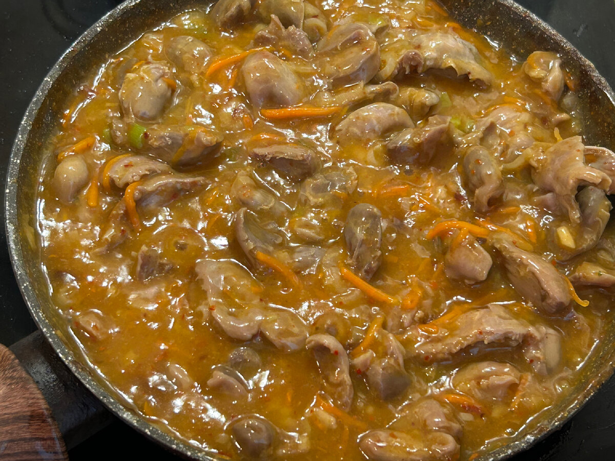 Приготовление куриных желудков