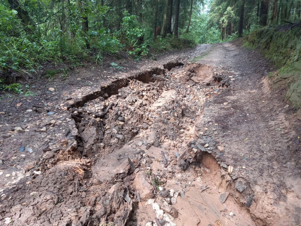 размыло дорогу. Тверская область, Старицкий район