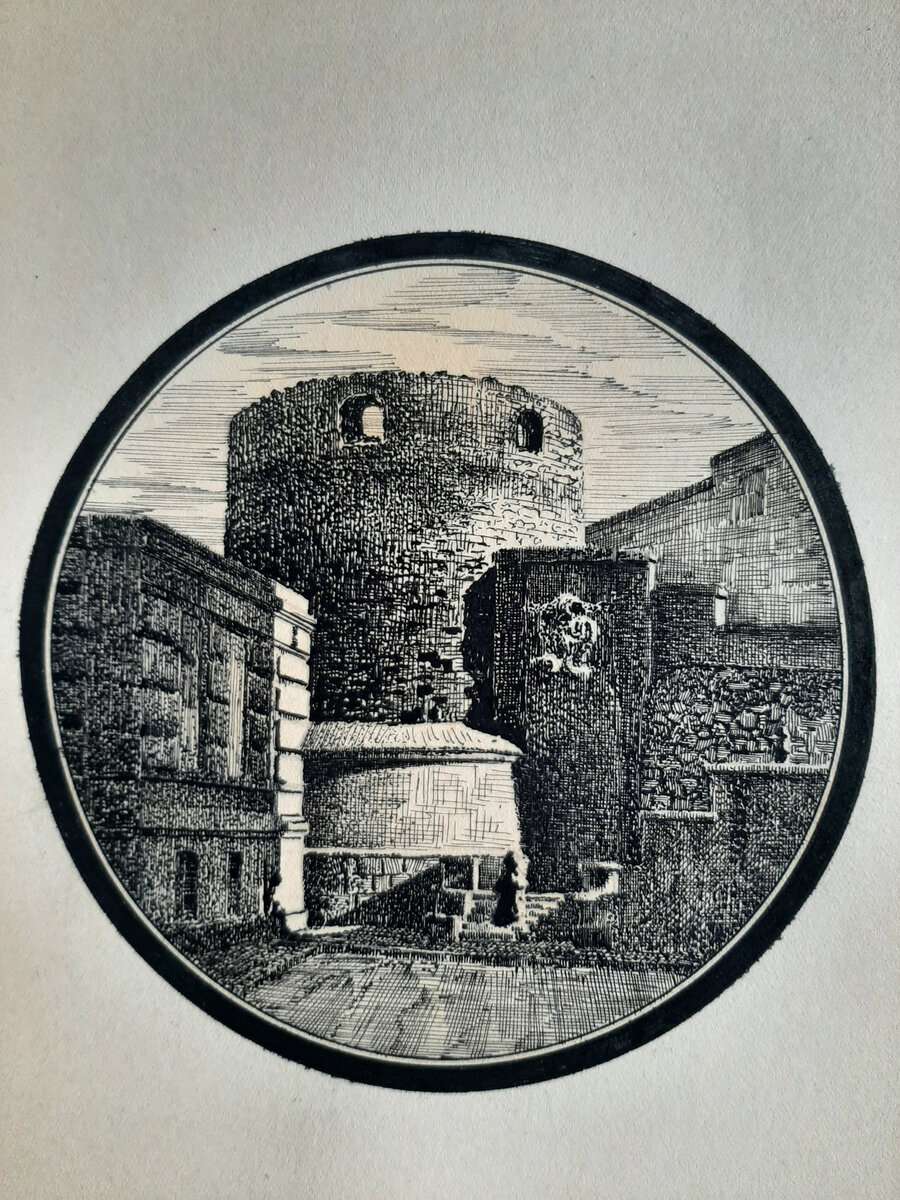 Баку. Крепостные стены города. Башня в районе Баксовета 1943